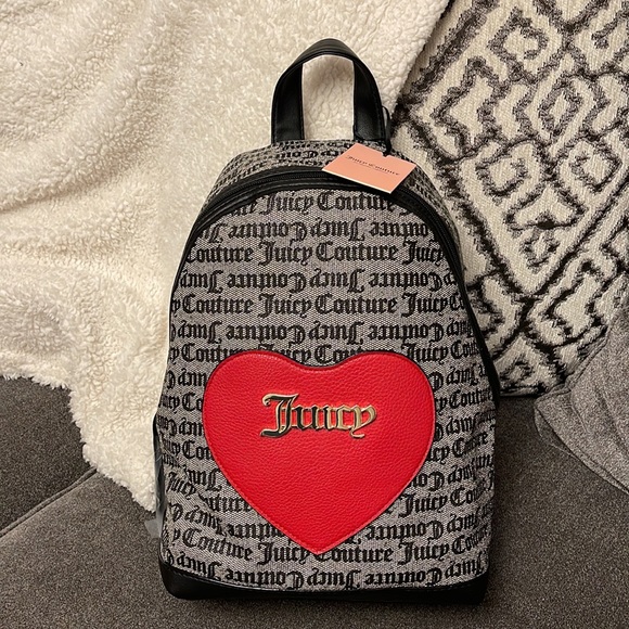 Juicy Couture Goth Black Heart Backpack Purse - Picture 1 of 11